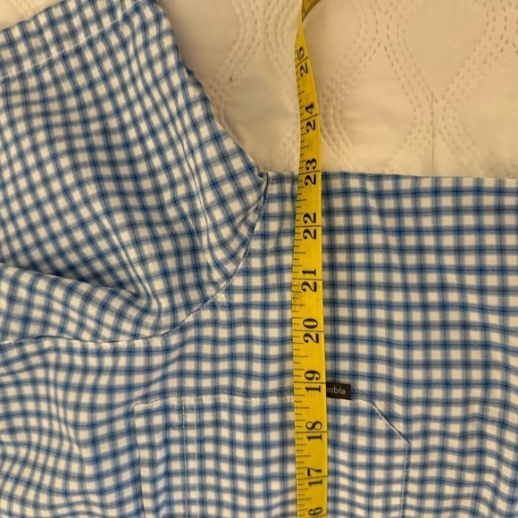 Columbia Men’s Large Short Sleeve Button Down Shirt Blue Plaid Regular NWOT - Picture 10 of 10